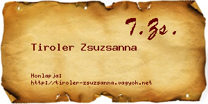 Tiroler Zsuzsanna névjegykártya
